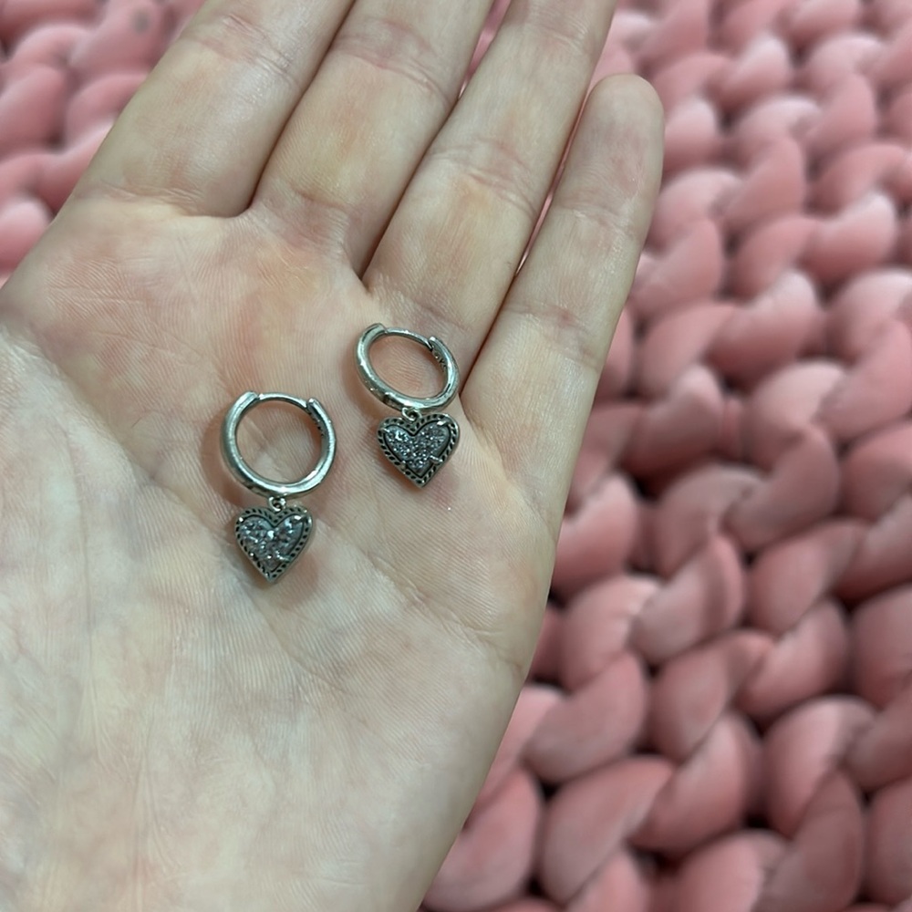 Kendra Scott heart sparkle earrings